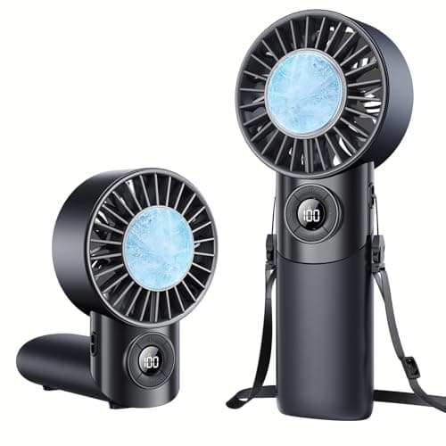 Portable Handheld Fan with Semiconductor Ice Cooling, 5 Seconds Cool Down