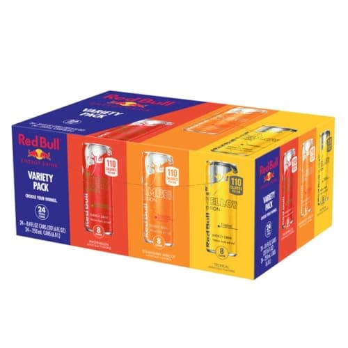 Red Bull Energy Drink Variety Pack, Red Edition, Amber Edition and Yellow Edition Energy Drinks, 8.4 Fl Oz, 24 Cans