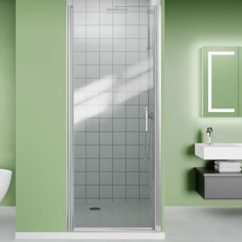 Comfystyle Pivot Frameless Shower Door, 30"-31.9" W x 72" H, Pivot Swing Shower Doors with 1/4" Clear Tempered Glass Panel, Chrome Finish