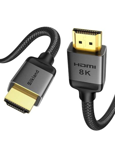 Silkland 1FT Short 10K 8K HDMI 2.1 Cable, (Nylon Braided) Ultra High Speed HDMI Cable [8K@60Hz, 4K@240Hz 144HZ 120Hz] 48Gbps, HDR 10+, eARC, ARC, HDCP 2.2&2.3, Compatible for PS5/Xbox/Roku TV