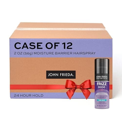 John Frieda Frizz Ease Moisture Barrier Hairspray, Firm Hold Hairspray, Seals Out Moisture, Blocks Frizz, Protects Against Heat, and Keeps Hair Straight with Long-Lasting Hold, 2 Oz, Pack of 12