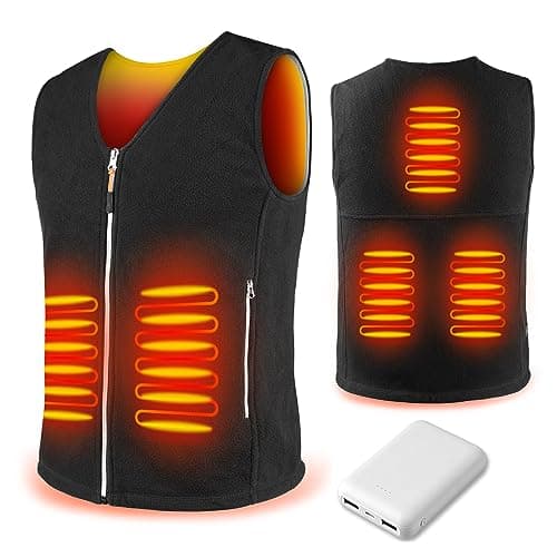 Warm Storm Heated Vest Polar Fleece for Men Women,Heated Jacket with 3 Heat Levels, 5 Heating Zones, Heated by USB Mobile Power (Battery Not Included) (S)