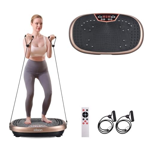 EILISON FitMaxx 3D XL Vibration Plate Exercise Machine - Whole Body Workout Vibration Platform w/Loop Bands - Lymphatic Drainage Machine for Weight Loss, Shaping, Wellness, Recovery