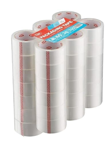 Simply Cool Packing Tape 36 Rolls, Clear Heavy Duty Packaging Tape for Shipping, Moving Boxes, Sealing, Mailing & Storage – Strong 1.88” Wide x 60 Yards Per Refill Roll, 2160 Yards Total