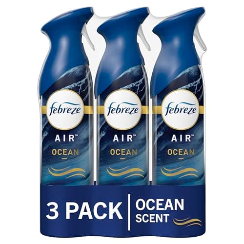 Febreze Air Mist Air Freshener Spray, Odor-Fighting Room Spray, Air Fresheners for Home and Bathroom and Kitchen, Aerosol Can, Ocean Scent, 8.8oz (Pack of 3)