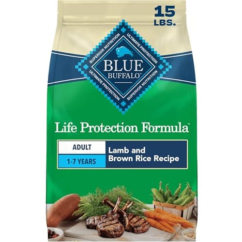 Blue Buffalo Life Protection Formula Lamb & Brown Rice Adult Dry Dog Food, Supports Immunity with Antioxidant-Rich LifeSource Bits, Promotes Healthy Muscle Development, Skin & Coat Health, 15 lbs.