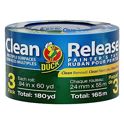 Duck Clean Release Blue Painters Tape, Masking Tape for Paint Projects, 1 in (0.94 in x 60 yd) 3-Pack