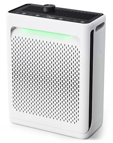 Air Purifier for Home Large Room, CADR 270 Powerful Bedroom Air Cleaner|Washable Pre-Filter, Sleep Mode, AQI Display, AUTOMode with Aromatherapy, Reduce Pets Hair Dust Pollen Odor, DH-JH023 White