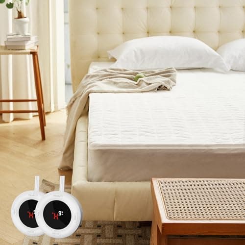 Templewet Electric Mattress Pad King Size 78"x80"- Electric Mattress Pad Dual Control with 10 Heat Settings & 10 Hour Auto Off,Fit up to 18" Deep Pocket,ETL