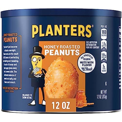 PLANTERS Honey Roasted Peanuts 12 oz Jars (Pack of 12)