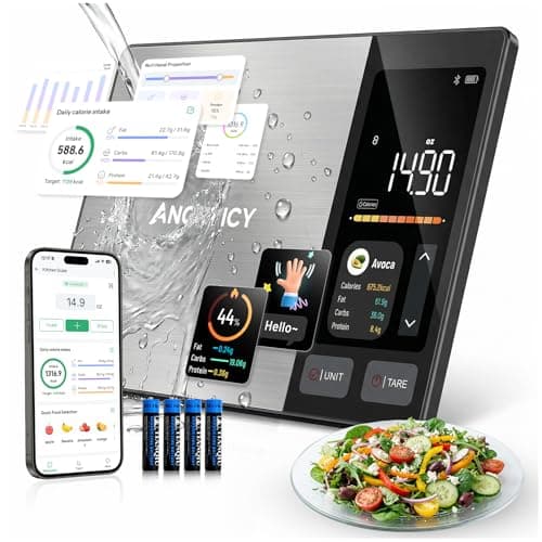 Smart Food Scale with Nutritional Calculator, Free APP with 24 Nutrients Tracking, Calorie, Macro, Premium Stainless Steel Digital Food Scale for Meal Prep Weight Loss, Grams/Ounces, 11lb Capacity