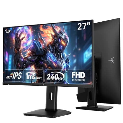 KTC 27 Inch 240Hz Gaming Monitor - FHD 1080P Monitor Fast IPS with Adaptive Sync, 1ms(MPRT), 131% sRGB, HDMI Displayport, Tilt Pivot Height Adjustment, Vesa Monitor, White, H27F7