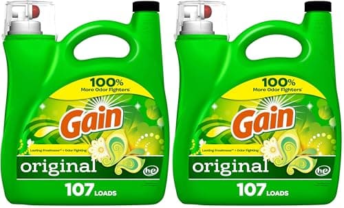 Gain Liquid Laundry Detergent, Original Scent | 107 Loads | 154 oz | HE Compatible | Pack of 2