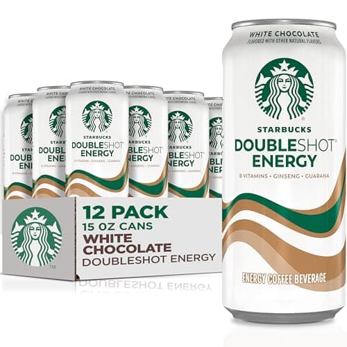 Starbucks Doubleshot Energy Drink Coffee Beverage, White Chocolate, Iced Coffee, 15 fl oz Cans (12 Pack)