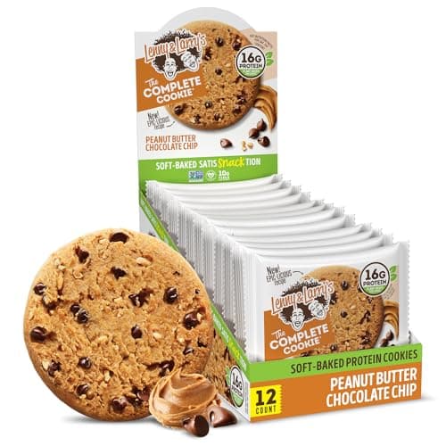 Lenny & Larry's Protein Cookie, [Peanut Butter Chocolate Chip], Chewy Soft Baked, 16g Plant Protein, Vegan, Non-GMO, High Fiber, 4 Ounce Cookie (Pack of 12)