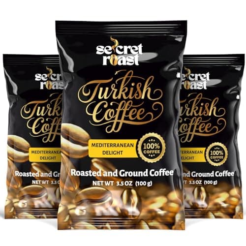 Secret Roast Ground Roasted Turkish Coffee | Mediterranian Delight | 3.5 oz | Kosher | Pack of 3
