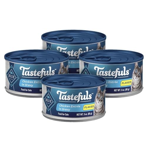 Blue Buffalo Tastefuls Natural Wet Cat Food Cans, Flaked Style, Chicken in Gravy Entrée 3-oz Cans (Pack of 4)