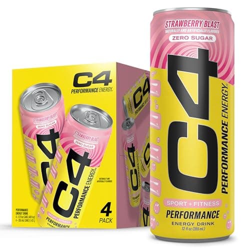 C4 Performance Energy Carbonated 12oz 4pk Strawberry Blast