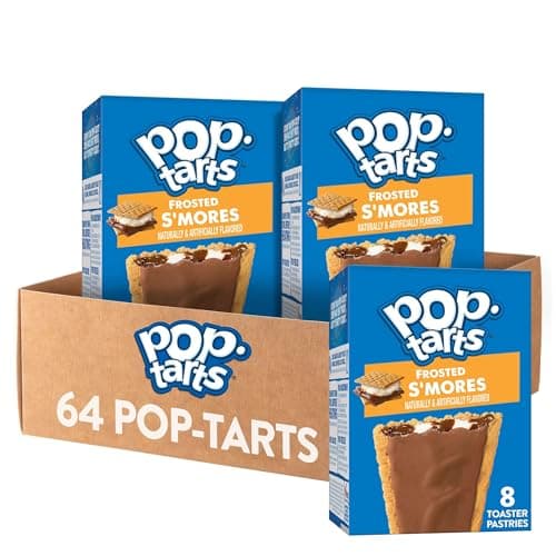 Pop-Tarts Toaster Pastries, Breakfast Foods, Kids Snacks, Value Pack, Frosted S'mores (64 Pop-Tarts)