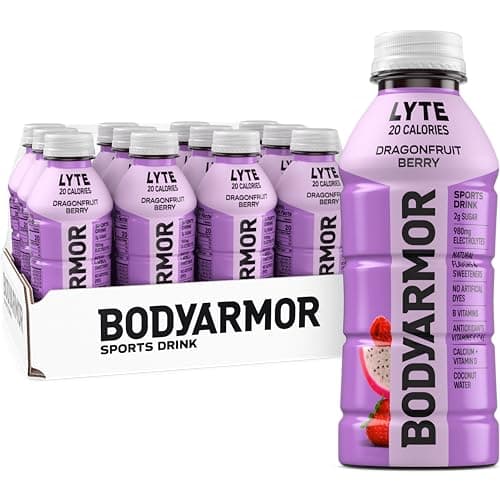 BODYARMOR LYTE, Dragonfruit Berry, Electrolyte Drink, 20 Calories, 16 Fl Oz Bottles (12 Pack), Coconut Water Sports Drink, Natural Flavor & B Vitamins