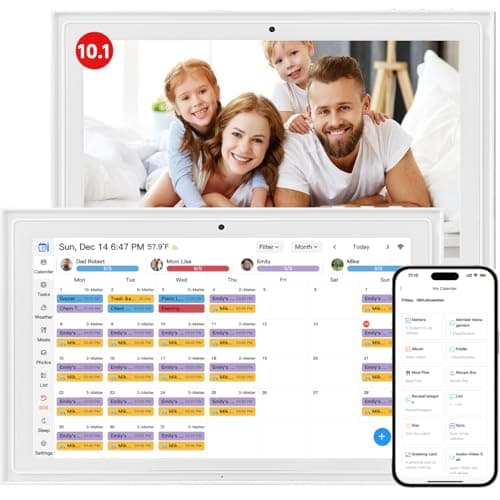 Digital Calendar, 10.1-inch Smart Wall Planner Electronic Calendar & Chore Chart, Smart Touchscreen Interactive Display for Family Schedules, Organize Your Daily & Family Routines, Desk & Wall Mount