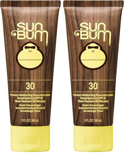 Sun Bum Original SPF 30 Sunscreen Lotion | Vegan and Hawaii 104 Act Compliant (Octinoxate & Oxybenzone Free) Broad Spectrum Moisturizing UVA/UVB Sunscreen with Vitamin E | 3 oz (Pack of 2)