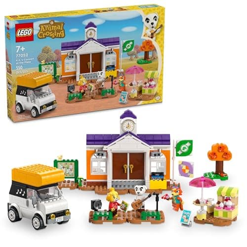 LEGO Animal Crossing K.K.’s Concert in The Plaza Building Toys Set - Animal Crossing Toy Figures & Playsets for Kids, Girls & Boys, Ages 7+ - Pretend Play Gift for Christmas - 77052