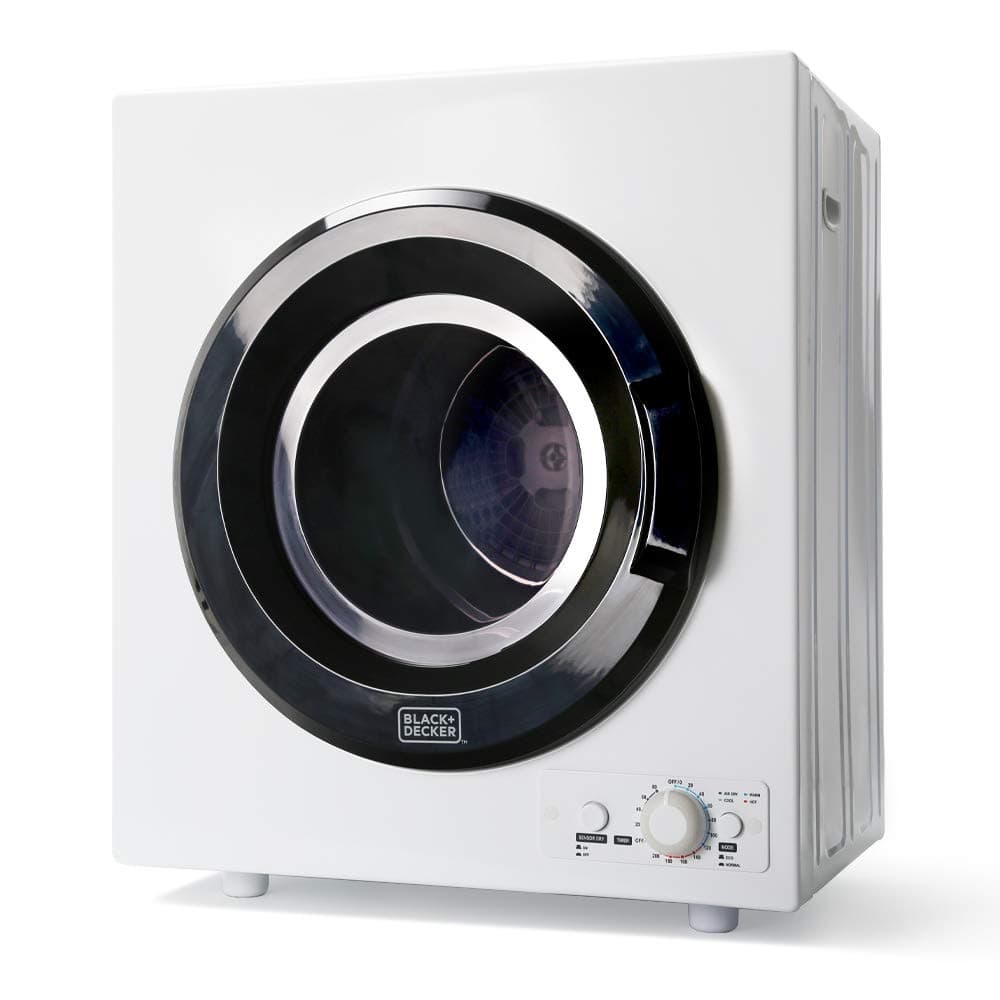BLACK+DECKER 3.5 Cu. Ft. Portable Dryer, 13.2 lb. Capacity, 120V, BCED37 | Electric Dryer, 1500W 120V, Vented, Stainless Steel Drum, Portable Dryers for Laundry for Standard Wall Outlet