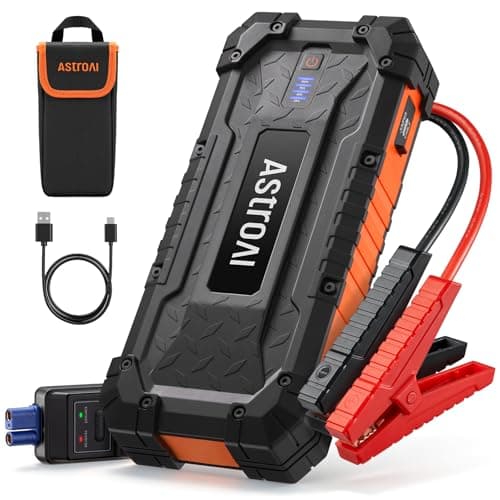 AstroAI S8 Ultra Car Jump Starter, 4000A Safe 12V Battery Booster Pack (All Gas/12L Diesel), Portable Jump Box with Smart Jumper Cables, Type-C/USB, LED Flashlight, Rugged Protection & Storage Bag