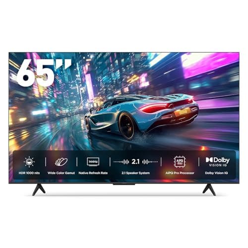 iFFALCON 65-Inch Class U85 Series QD-Mini LED 4K UHD Google Smart TV - QLED, HDR 1000 nits, 7000:1 Contrast, 144Hz Game Mode Pro, 288Hz DLG, Dolby Vision IQ, Dolby Atmos, Slim Unibody (65U85, 2025)