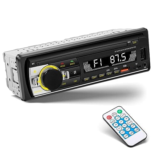 LSLYA Single Din Car Stereo Bluetooth Car Radio, Car Audio with Handsfree and App Control,LSLYA 4X50W Car Radio Supports FM,AUX,USB,TF,EQ,Fast Charging | No CD DVD Player