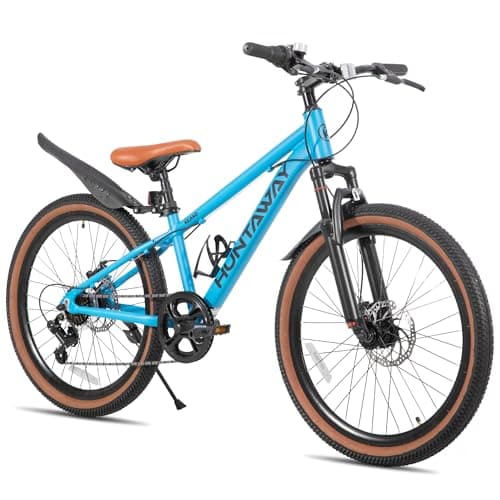 KEANO Huntaway 24 Inch Kids Bike for Boys & Girls Ages 8-12 Years 24" Hardtail Mountain Bike for Kids with Aluminum Frame and 7-Speed Drivetrain 24 inch Bicycle Blue