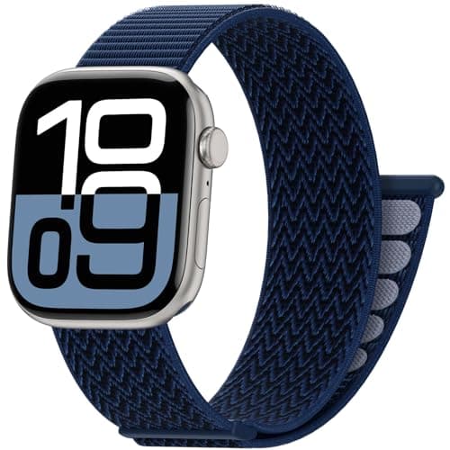 Nylon Sport Loop Band Compatible with Apple Watch Bands 38mm 40mm 41mm 42mm 44mm 45mm 46mm 49mm, Breathable Soft Band for iWatch 11 10 9 8 7 6 5 4 3 2 1 SE Ultra, Adjustable Wristband for Women Men