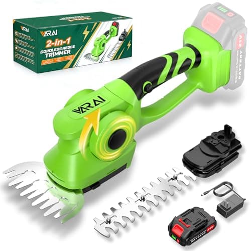 Cordless Hedge Trimmer, Professional Bush Trimmer with Sharp Dual Blades, Lightweight Battery Powered Garden Tool for Hedges, Shrubs and Bushes Trimming
