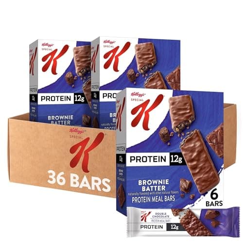 Special K Bar Protein Meal Bars, 12g Protein Snacks, Meal Replacement, Brownie Batter (6 Boxes, 36 Bars)