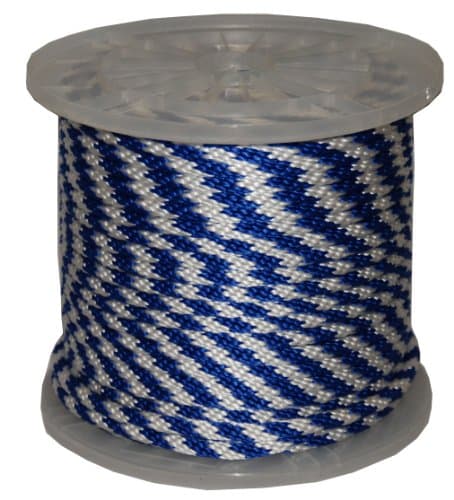 T.W Evans Cordage Co. 98012 5/8-Inch by 200-Feet Solid Braid Propylene Multifilament Derby Rope, Blue and White