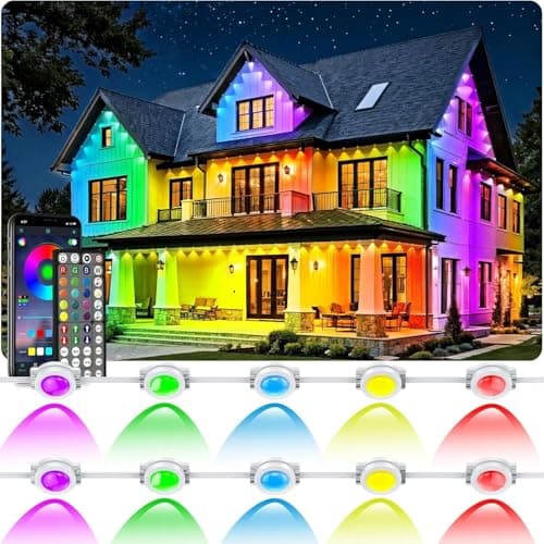 400FT Permanent Outdoor Lights Waterproof with Smart App Control Remote,DIY Scene Modes,Music Sync hronization,Eaves Lights for Garden Decor,Deck,Christmas