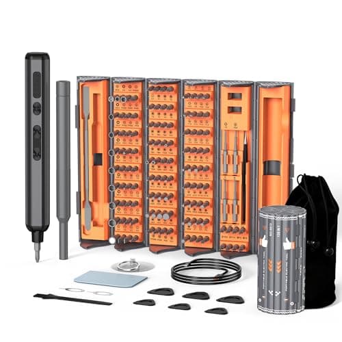 138-IN-1 Electric Screwdriver Set Cordless, Rechargeable Screw Driver with LED Light, 120 Precision Bits, Magnetic Storage Professional Home Repair Tool Kit for Electronics, Camera, Watch, PC RC