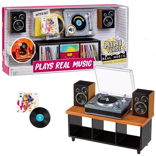 MGA's Miniverse Real Music Record Player Mini Collectibles, Mini Playable Record Player, Collectors, Gift, Beethoven