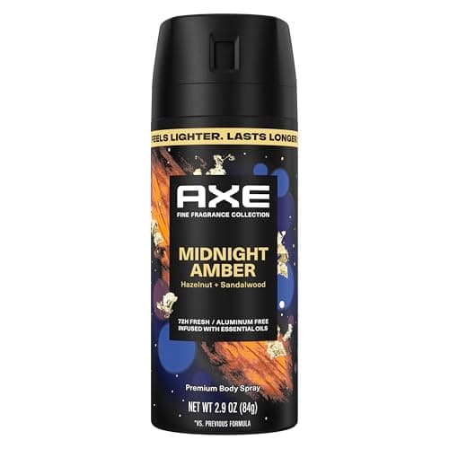 AXE Fine Fragrance Collection Body Spray Midnight Amber 72 Hour Freshness Aluminum Free 2.9 oz