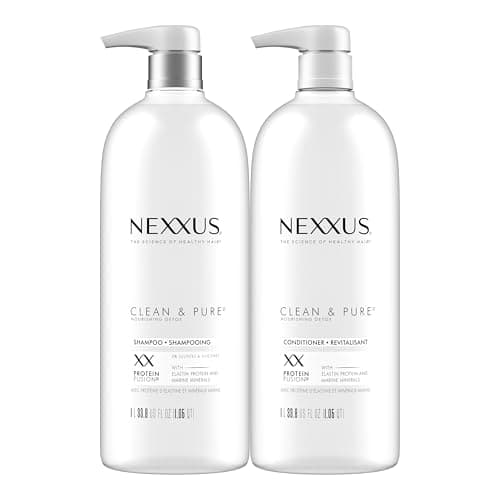 Nexxus Clean and Pure Clarifying Shampoo and Conditioner 2-Pack With ProteinFusion, for Nourished Hair Paraben Free 33.8 oz