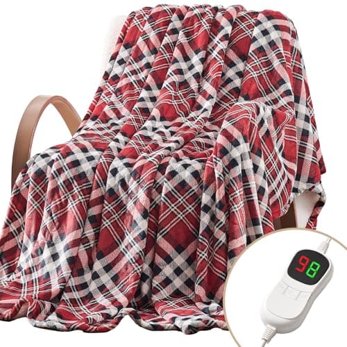 HomeMate Electric Blanket Heated Full Size - 72“x84“ Ultra Soft Cozy Flannel Heating Blanket with 10 Fast Heat Levels 8 Hours Auto Off Over-Heated Protection ETL Certification Keep Warm in Home Office