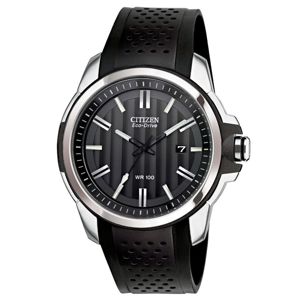 Citizen Eco-Drive Weekender Mens Watch, Stainless Steel with Polyurethane Strap