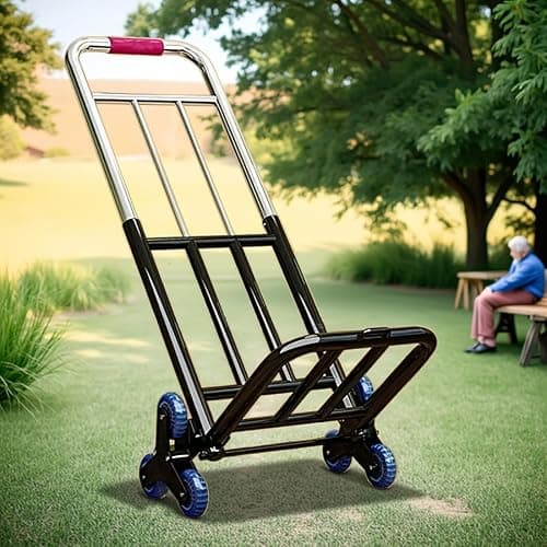 B‌iteBoom 330lbs Heavy Duty Folding Hand Truck with Stair Climbing Wheels Portable Luggage Cart for Moving Shopping Office Travel and Sports Equipment Transport