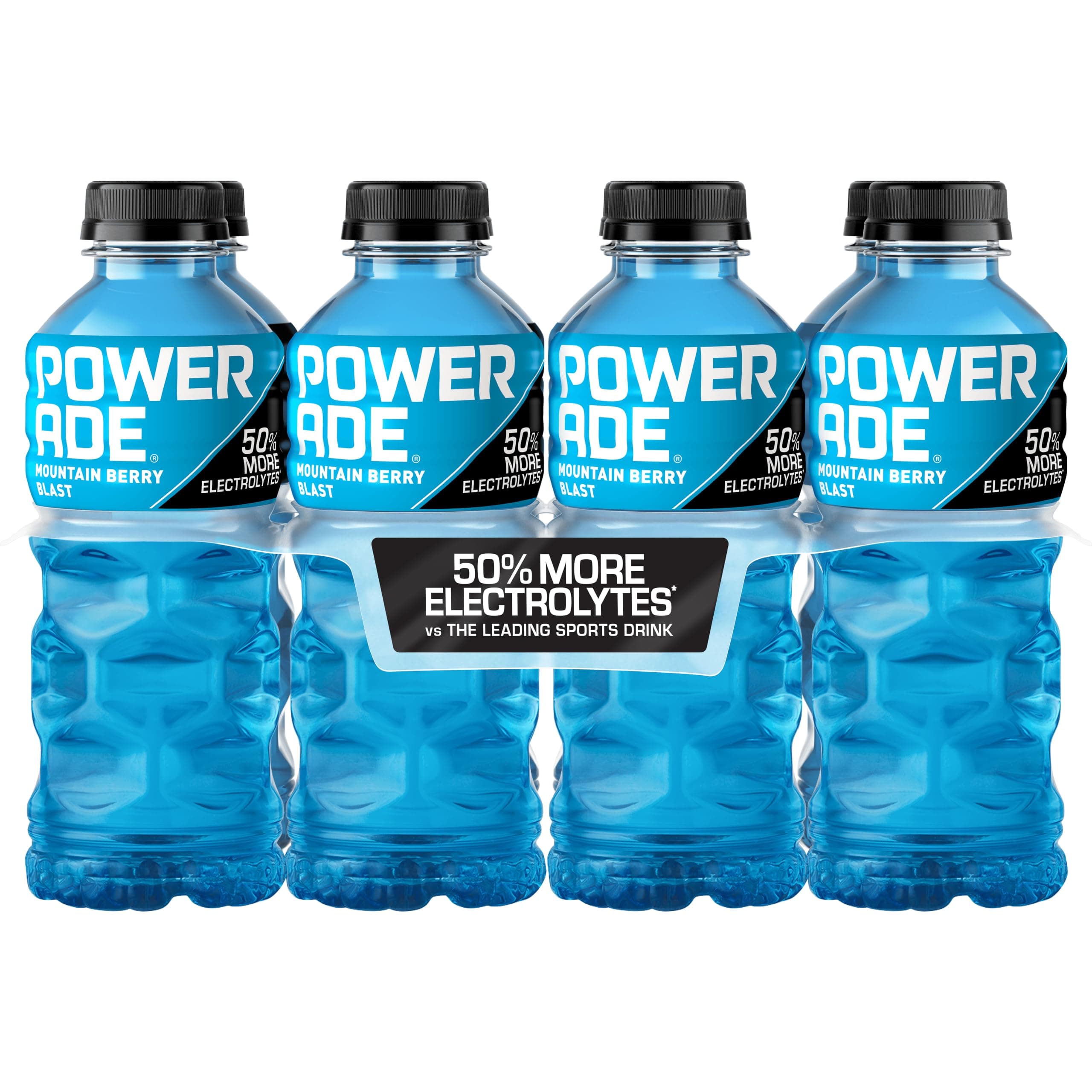 POWERADE Sports Drink, Mountain Berry Blast Electrolyte Drink, 20 Oz (8 Pk) | Sport Beverage Enhanced with Electrolytes | 50% More Electrolytes vs. the Leading Sports Drink (per 12oz serving)*
