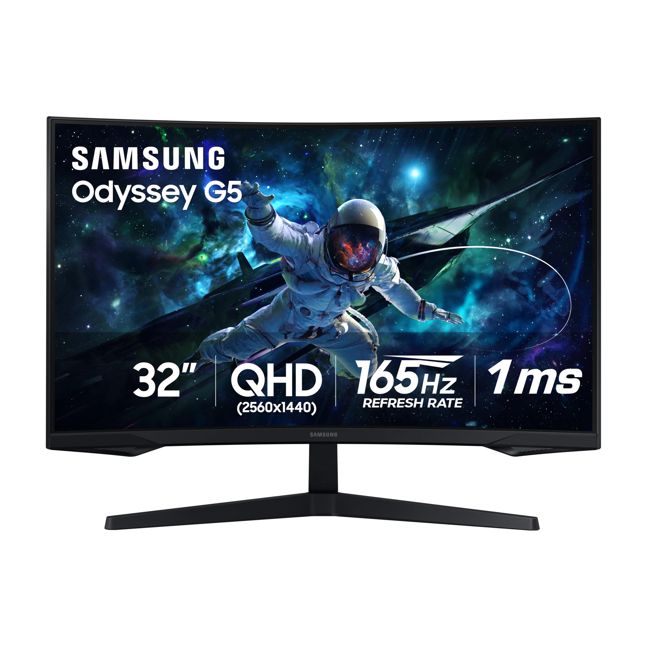 Samsung 32" Odyssey (G55C) Series QHD 1000R Curved Gaming Monitor, | 165Hz, 1ms(MPRT), HDR10, AMD Radeon FreeSync, Eye Care, Glare Free, Sharp Resolution (LS32CG550ENXZA)