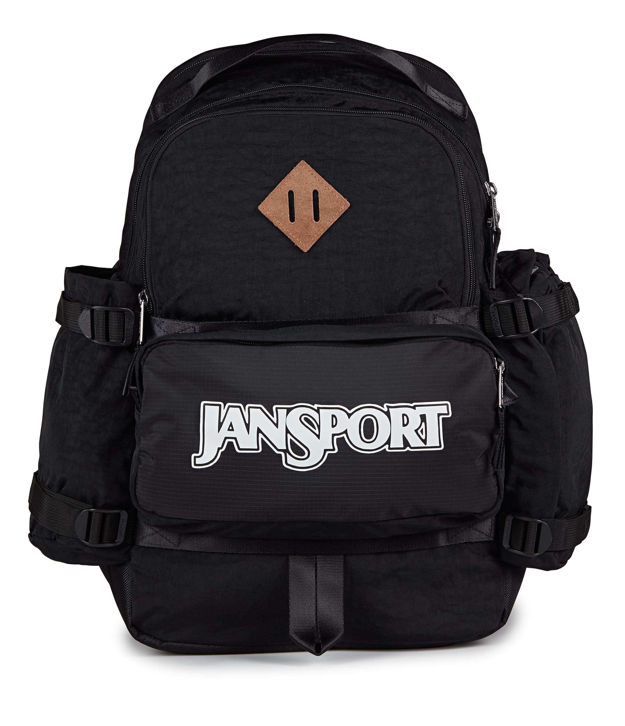 JanSport Seattle Pack – Durable Backpack with Main Compartment, Dual Water Bottle Pockets, Lined Laptop Sleeve, Black